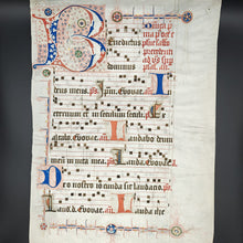 Load image into Gallery viewer, Deutschland and Dragons: mid-14th c. Choirbook Leaf with Dragon Initial
