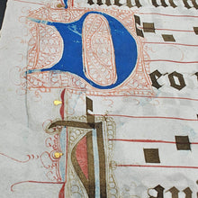 Load image into Gallery viewer, Deutschland and Dragons: mid-14th c. Choirbook Leaf with Dragon Initial
